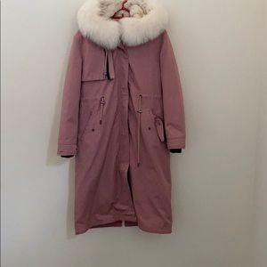 Parka jacket with real fur